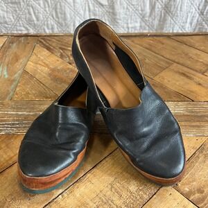 Coclico Black Leather Flats Womens Shoes Comfort Casual Size US 7 EU 38‎